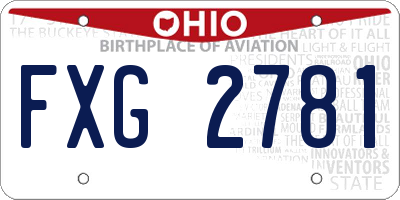 OH license plate FXG2781