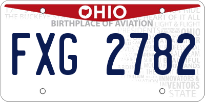 OH license plate FXG2782