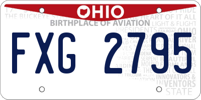 OH license plate FXG2795