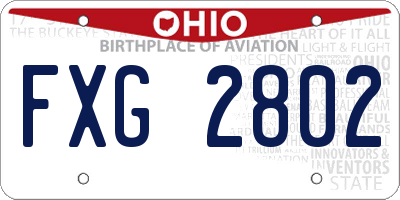OH license plate FXG2802