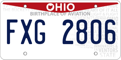 OH license plate FXG2806