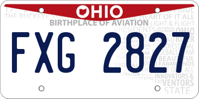OH license plate FXG2827