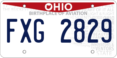 OH license plate FXG2829