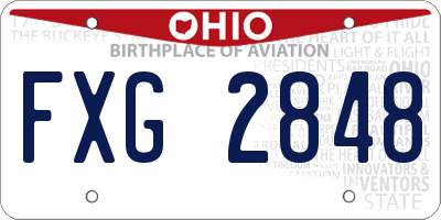 OH license plate FXG2848