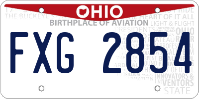 OH license plate FXG2854