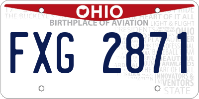 OH license plate FXG2871