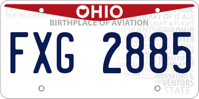 OH license plate FXG2885