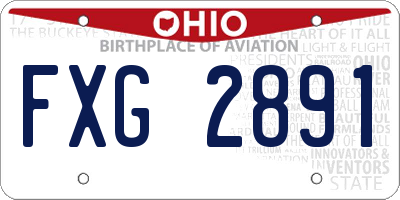 OH license plate FXG2891