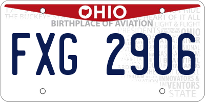 OH license plate FXG2906