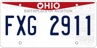 OH license plate FXG2911