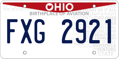 OH license plate FXG2921