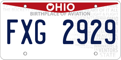 OH license plate FXG2929