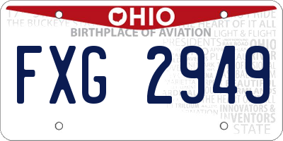 OH license plate FXG2949