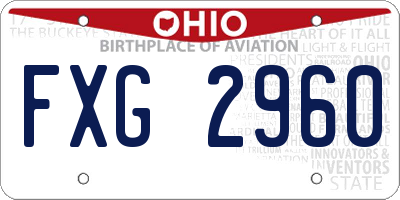 OH license plate FXG2960