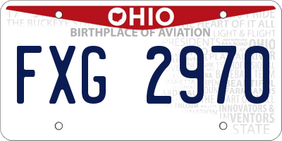OH license plate FXG2970