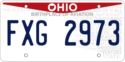 OH license plate FXG2973