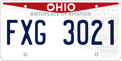 OH license plate FXG3021