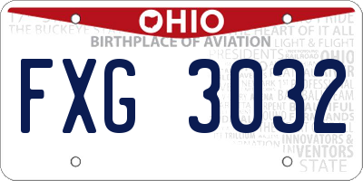 OH license plate FXG3032