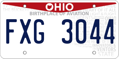 OH license plate FXG3044