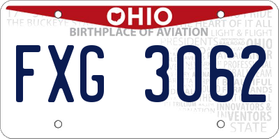 OH license plate FXG3062