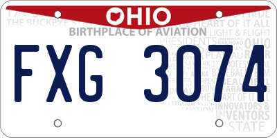 OH license plate FXG3074