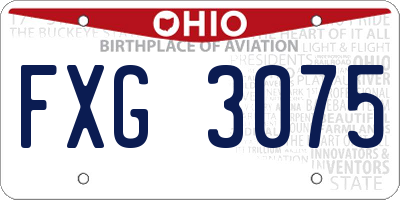 OH license plate FXG3075