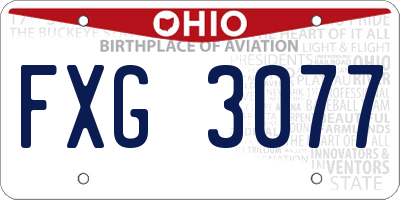 OH license plate FXG3077