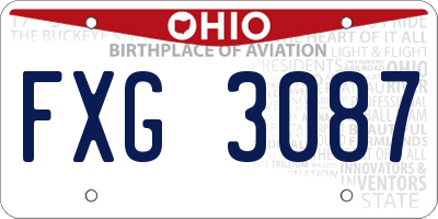 OH license plate FXG3087