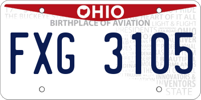 OH license plate FXG3105