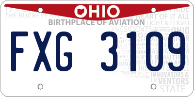 OH license plate FXG3109