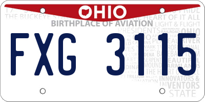OH license plate FXG3115