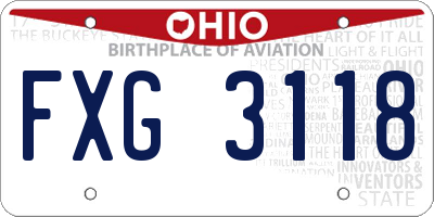 OH license plate FXG3118