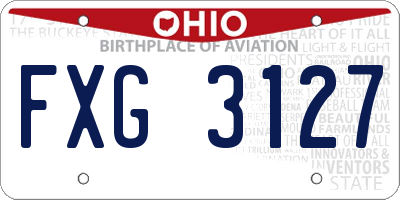 OH license plate FXG3127