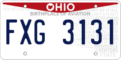 OH license plate FXG3131