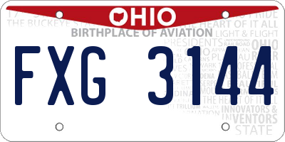 OH license plate FXG3144