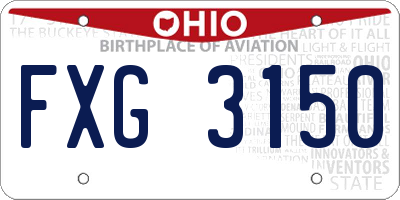 OH license plate FXG3150