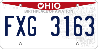 OH license plate FXG3163