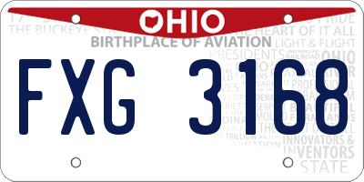 OH license plate FXG3168
