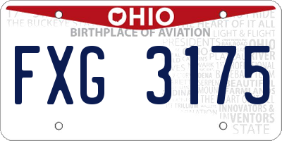 OH license plate FXG3175