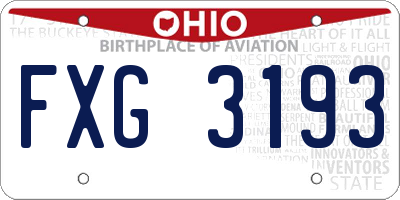 OH license plate FXG3193
