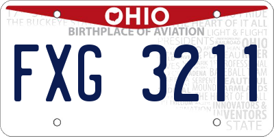 OH license plate FXG3211