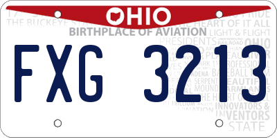 OH license plate FXG3213