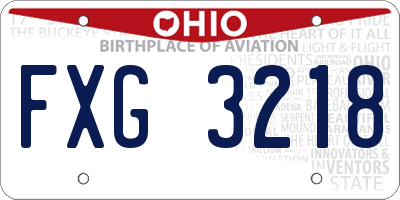 OH license plate FXG3218