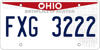 OH license plate FXG3222