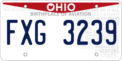 OH license plate FXG3239