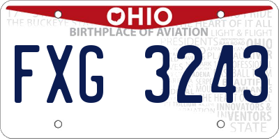 OH license plate FXG3243