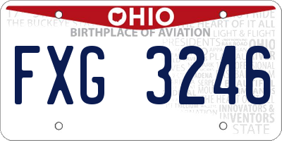 OH license plate FXG3246