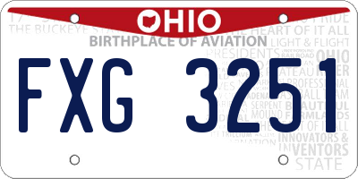 OH license plate FXG3251