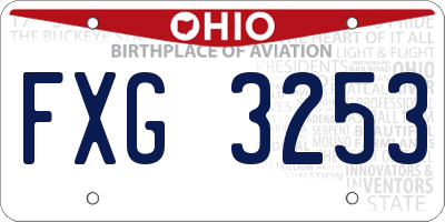 OH license plate FXG3253
