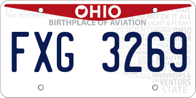 OH license plate FXG3269